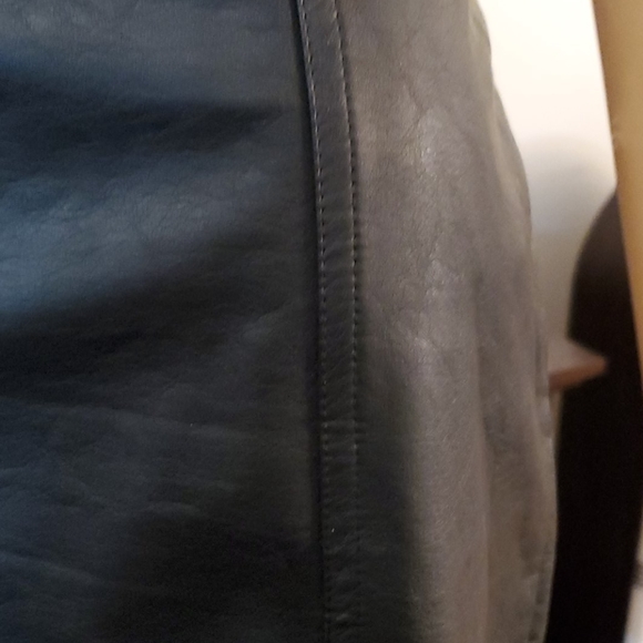 Worthington Black Faux Leather Peplum Blouse M - Picture 11 of 15